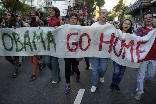 Протесты в Аргентине против визита Барака Обамы