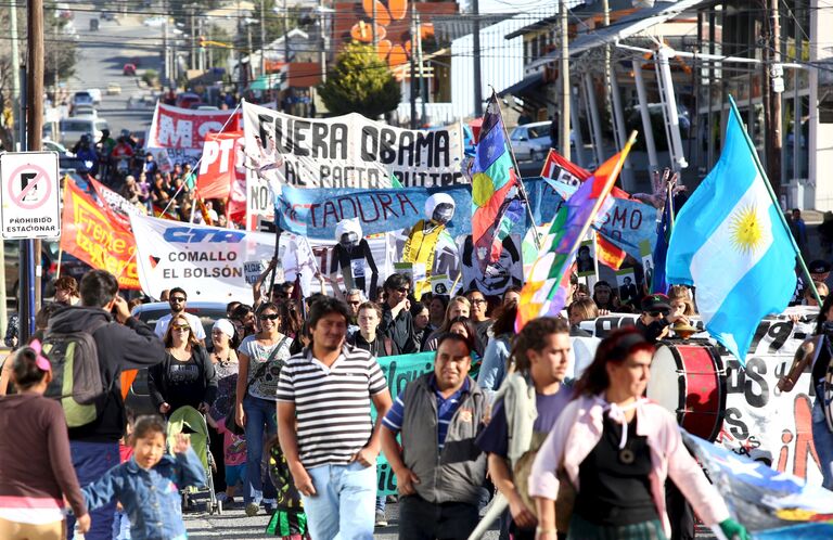 Протесты в Аргентине против визита Барака Обамы