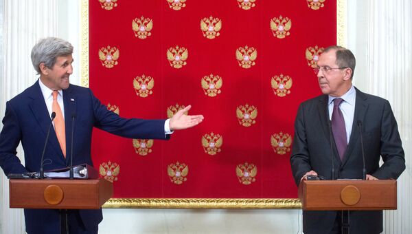 Пресс-конференция главы МИД РФ С. Лаврова и госсекретаря США Д. Керри в Москве