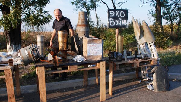 Выставка Эхо войны на блок-посту ополченцев в Макеевке