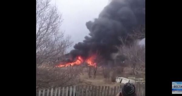 Крушение Су-25 в Приморье. Видео