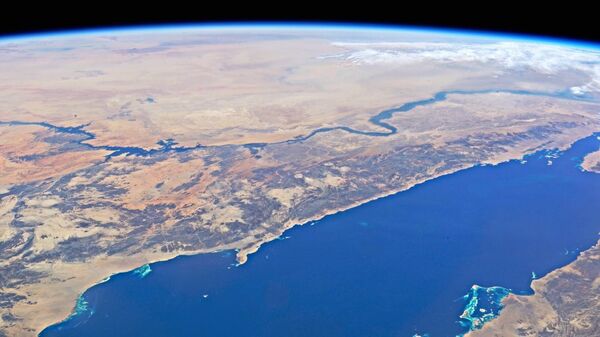 Красное море и река Нил снятые с МКС