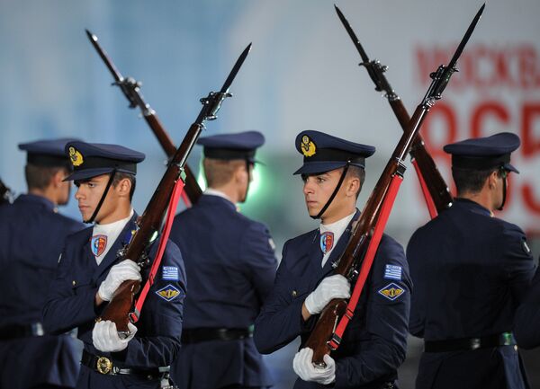 Оркестр Военно-воздушных сил Греции на международном военно-музыкальном фестивале Спасская башня