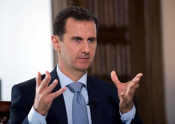 Президент Сирии Башар Асад во время интервью Президент Сирии Башар Асад во время интервью