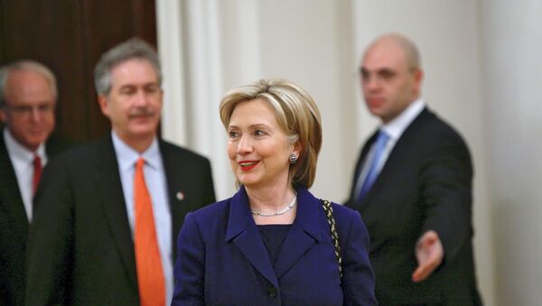 Госсекретарь США Хиллари Клинтон на встрече с главой МИД РФ. Архивное фото