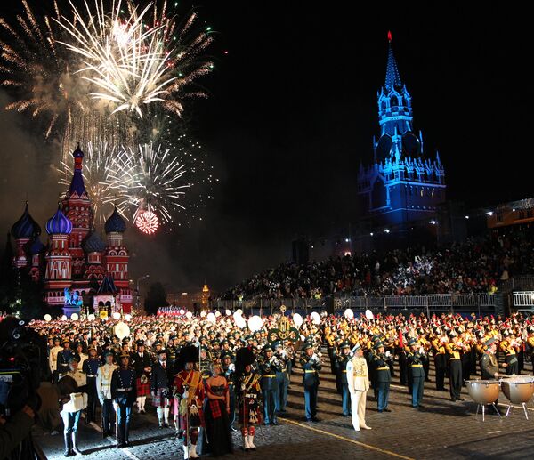 Открытие Международного военно-музыкального фестиваля Спасская башня