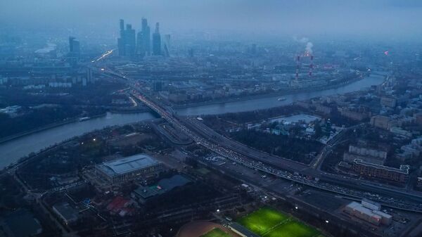 Вид на Москву с высоты птичьего полета. Архивное фото