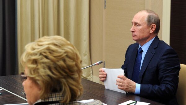 Президент РФ В. Путин провел расширенное заседание Совбеза РФ. Архивное фото