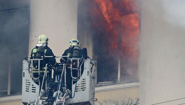 Пожар в здании Министерства обороны в Москве. Архивное фото