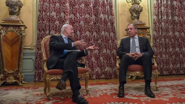 Встреча главы МИД РФ С.Лаврова со специальным посланником ООН по Сирии С. де Мистурой