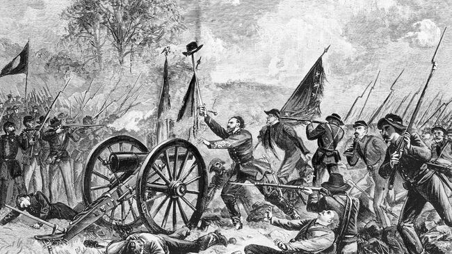 Битва при Геттисберге во время гражданской войны в США
