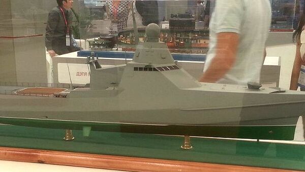 Модель корабля проекта 22160 на выставке Армия 2015