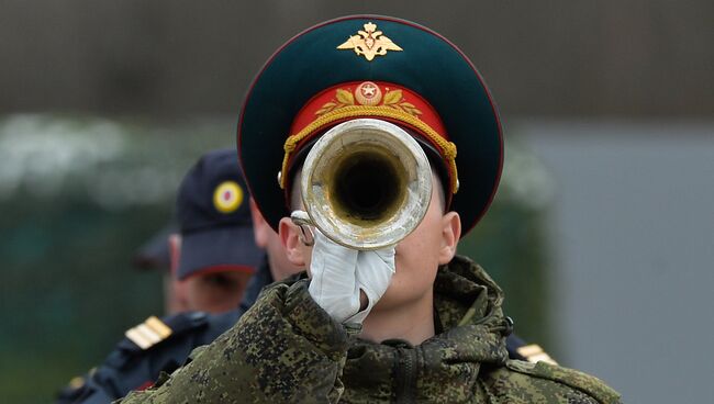 Музыканты военного оркестра. Архивное фото