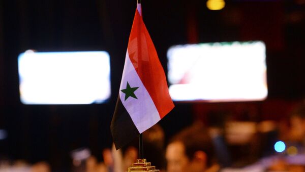 Флаг Сирии. Дамаск. Архивное фото