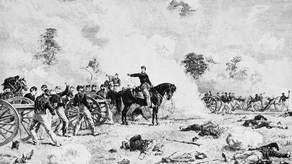 Битва при Геттисберге во время гражданской войны в США. 4 июля 1863