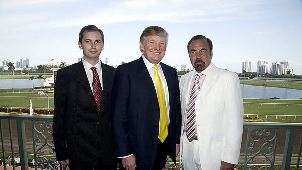 Президент Российско-Американской торговой палаты в США Сергей Миллиан с Дональдом Трампом и с миллиардером Джорджем Пересом