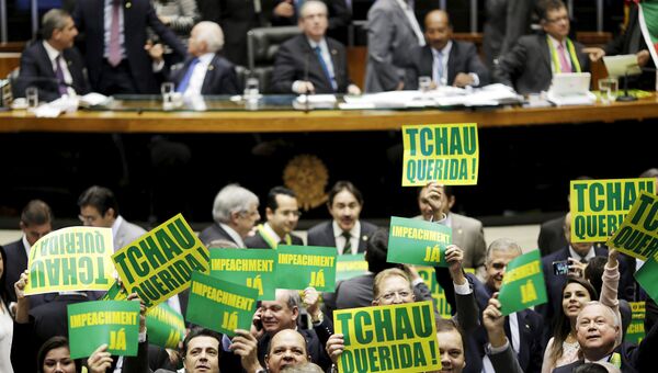 Палата депутатов одобрила импичмент президенту Бразилии Дилме Роуссефф. 16 апреля 2016