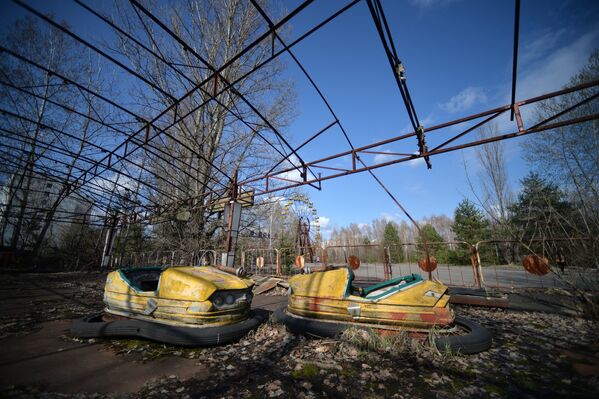 В эвакуированном после аварии на ЧАЭС городе Припять в Чернобыльской Зоне Отчуждения