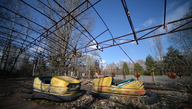 В эвакуированном после аварии на ЧАЭС городе Припять в Чернобыльской Зоне Отчуждения