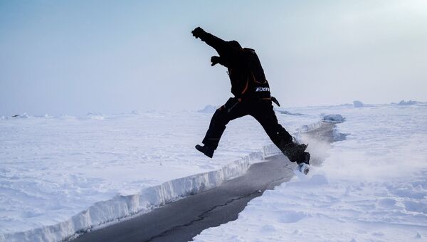 Дрейфующий ледовый в Арктике. Архивное фото