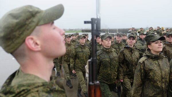Военнослужащие женского полка Самарского гарнизона