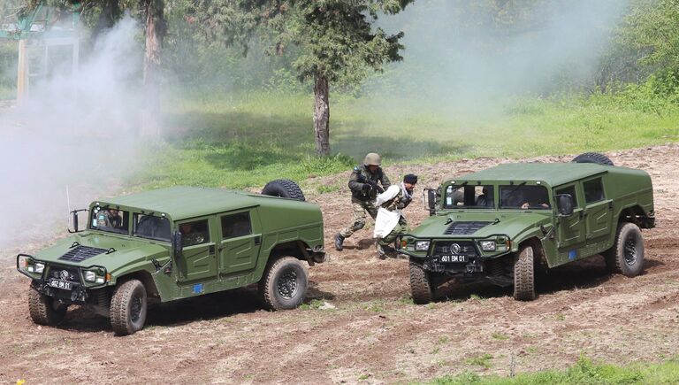 Совместные учения подразделений военной разведки государств-членов ОДКБ Поиск 2016 в Таджикистане