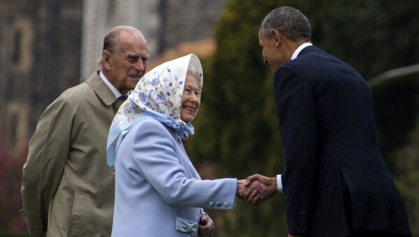 Президент США Барак Обама встретился с королевой Елизаветой II во время своего визита в Лондон