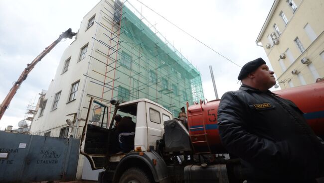 Снос Таганской АТС на Покровском бульваре в Москве