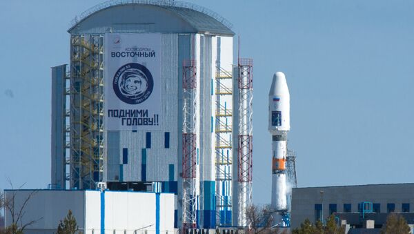 Ракета-носитель Союз-2.1а с российскими космическими аппаратами на стартовом комплексе космодрома Восточный. Архивное фото