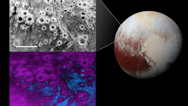 Загадочные кратеры на Плутоне, окруженные нимбами