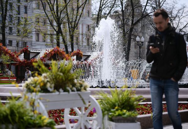Фонтан на Пушкинской площади в Москве