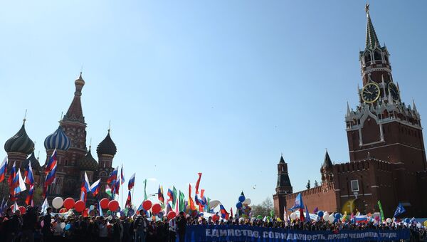 Первомайская демонстрация на Красной площади. Архивное фото