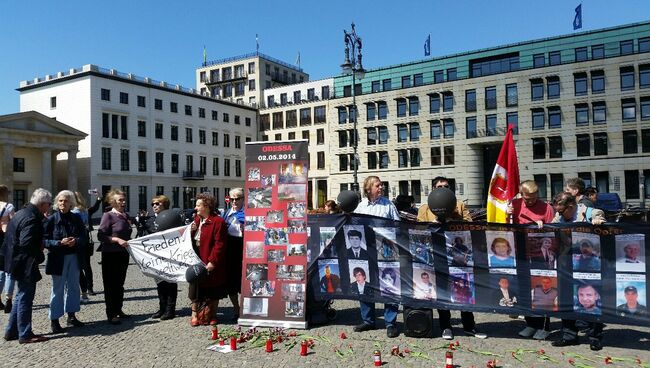 Митинг в Берлине, посвященный двухлетней годовщине одесской трагедии