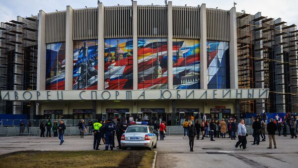 Дворец спорта Юбилейный в Санкт-Петербурге, в котором пройдут матчи чемпионата мира по хоккею 2016