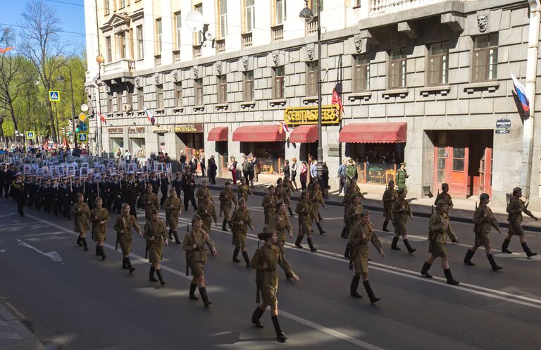 Патриотическая акция Бессмертный полк в Санкт-Петербурге