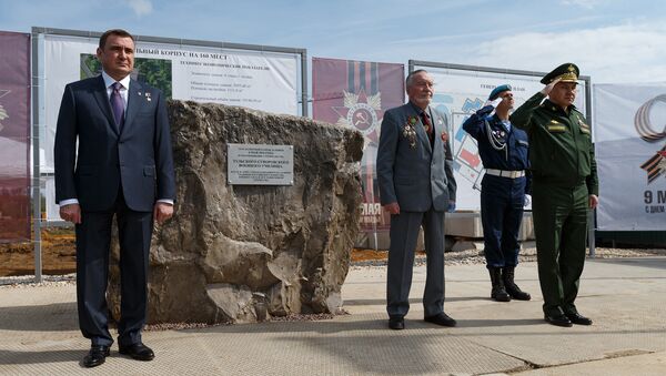 Министр обороны Российской Федерации Сергей Шойгу заложил камень в месте строительства Тульского суворовского училища. Архивное фото
