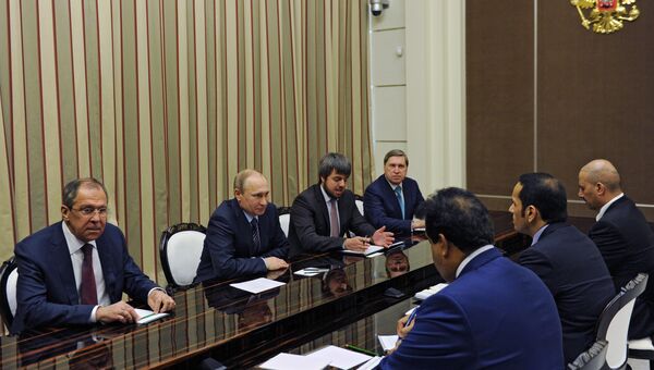 Встреча президента РФ В. Путина с министром иностранных дел Катара М. аль-Тани