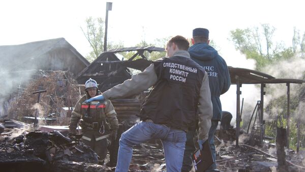Пожар в частном доме в селе Русская Сорма в Аликовском районе Чувашии