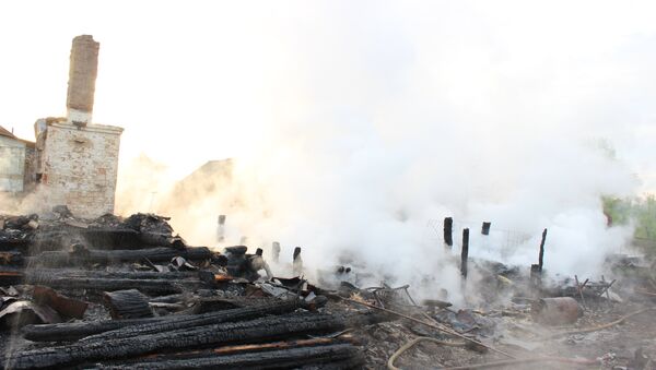 Пожар в частном доме в селе Русская Сорма в Аликовском районе Чувашии