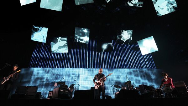 Выступление группы Radiohead на фестивале в Калифорнии