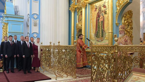 Премьер-министр РФ Д. Медведев принял участие в торжественной церемонии освящения Воскресенского собора Ново-Иерусалимского монастыря
