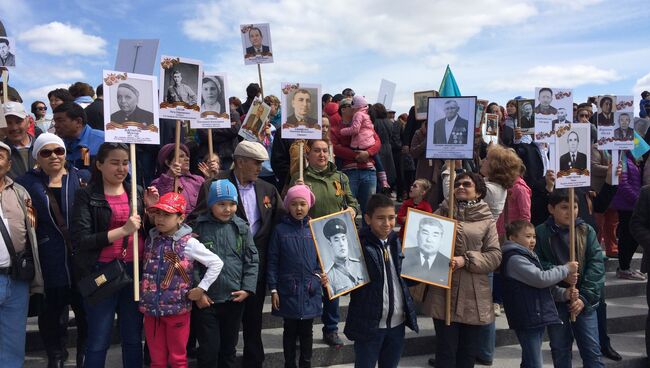 Акция Бессмертный полк в Астане