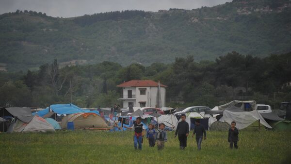 Лагерь беженцев в  Греции. Архивное фото