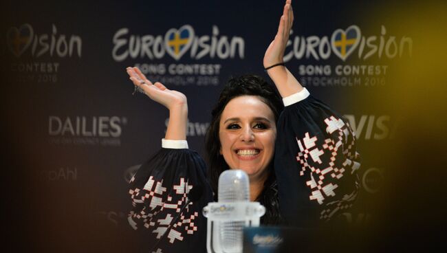 Джамала (Украина), победившая в финале международного конкурса Евровидение-2016. Архивное фото