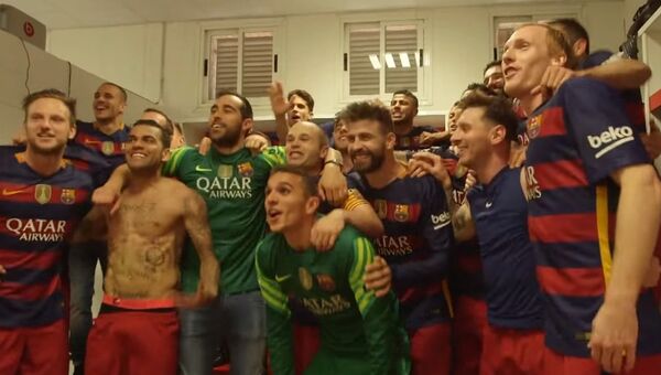 Игроки Барсы отпраздновали победу в Чемпионате Испании