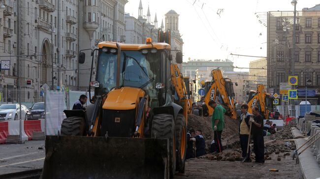 Реконструкция Тверской улицы в Москве. Архивное фото