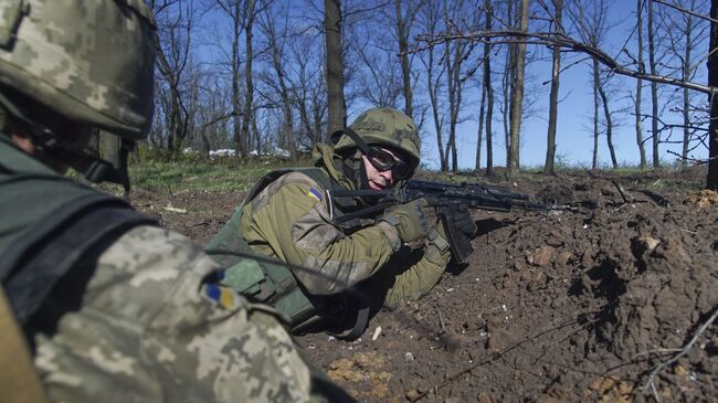 Украинские военные неподалеку от границы с Донецкой областью, Архивное фото