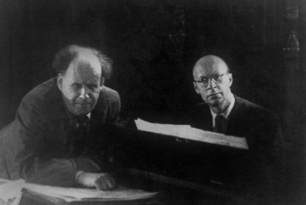 Кинорежиссер Сергей Михайлович Эйзенштейн и композитор Сергей Сергеевич Прокофьев, 1937 год