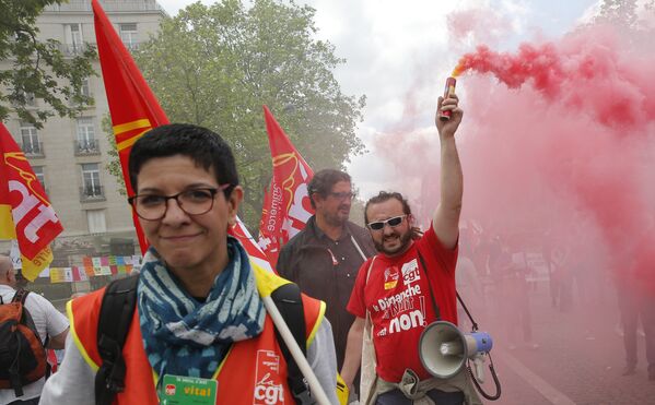 Протесты против реформы труда в Париже, Франция. 17 мая 2016