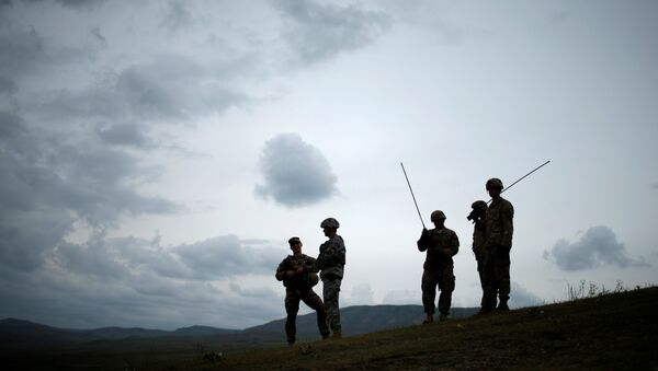 Военные на грузино-американских учениях Достойный партнер, которые проходят на военном аэродроме Вазиани